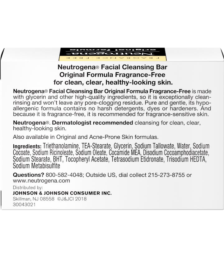 Neutrogena Original Amber Bar Fragrance-Free Facial Cleansing Bar