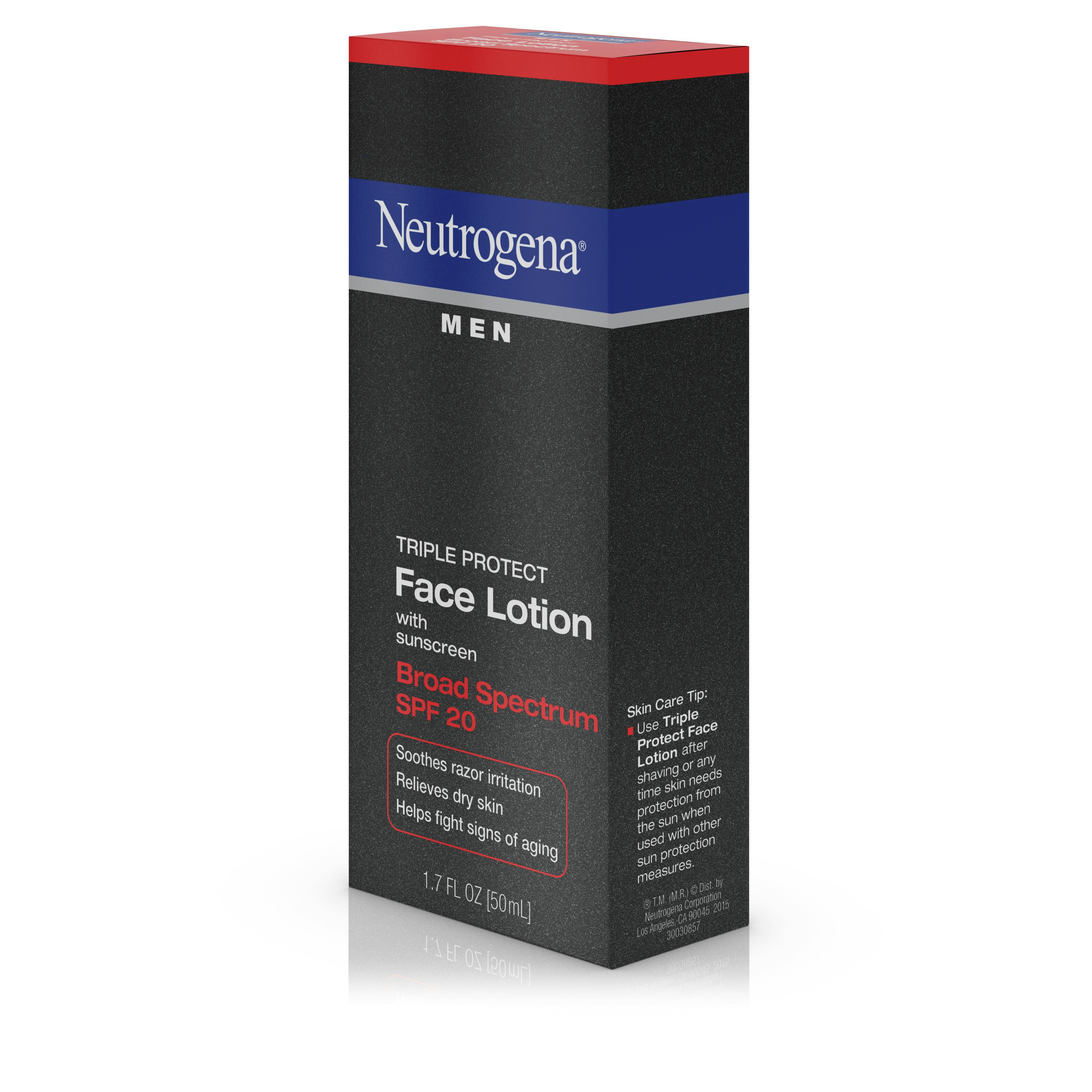 neutrogena men triple protect face lotion with sunscreen spf 20