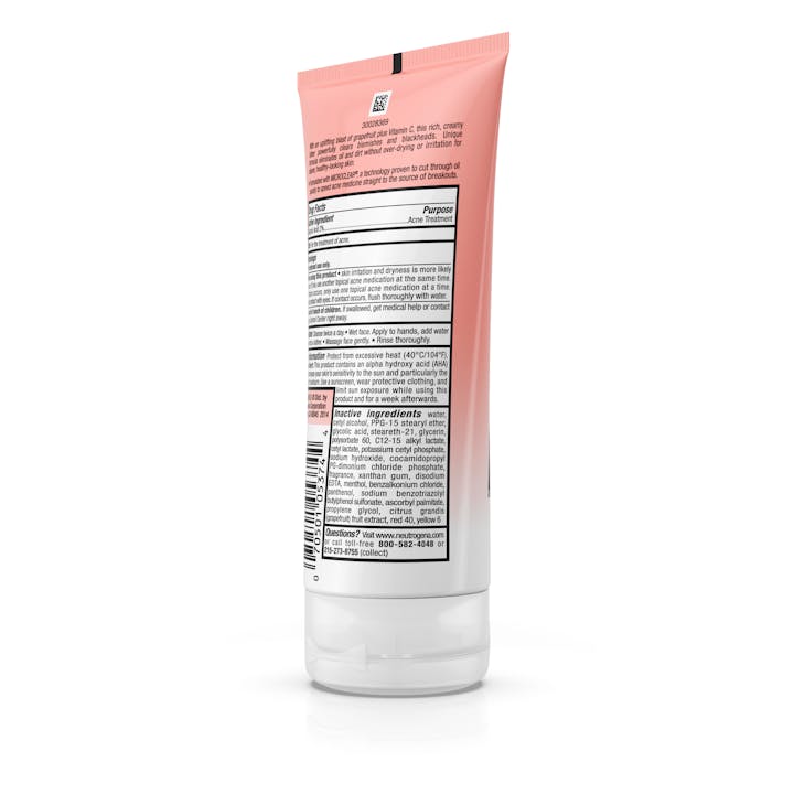 Oil-Free Acne Wash Pink Grapefruit Cream Cleanser| Neutrogena®