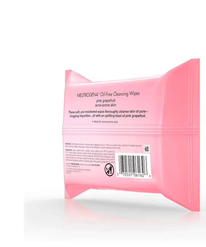 Oil-Free Cleansing Wipes-Pink Grapefruit