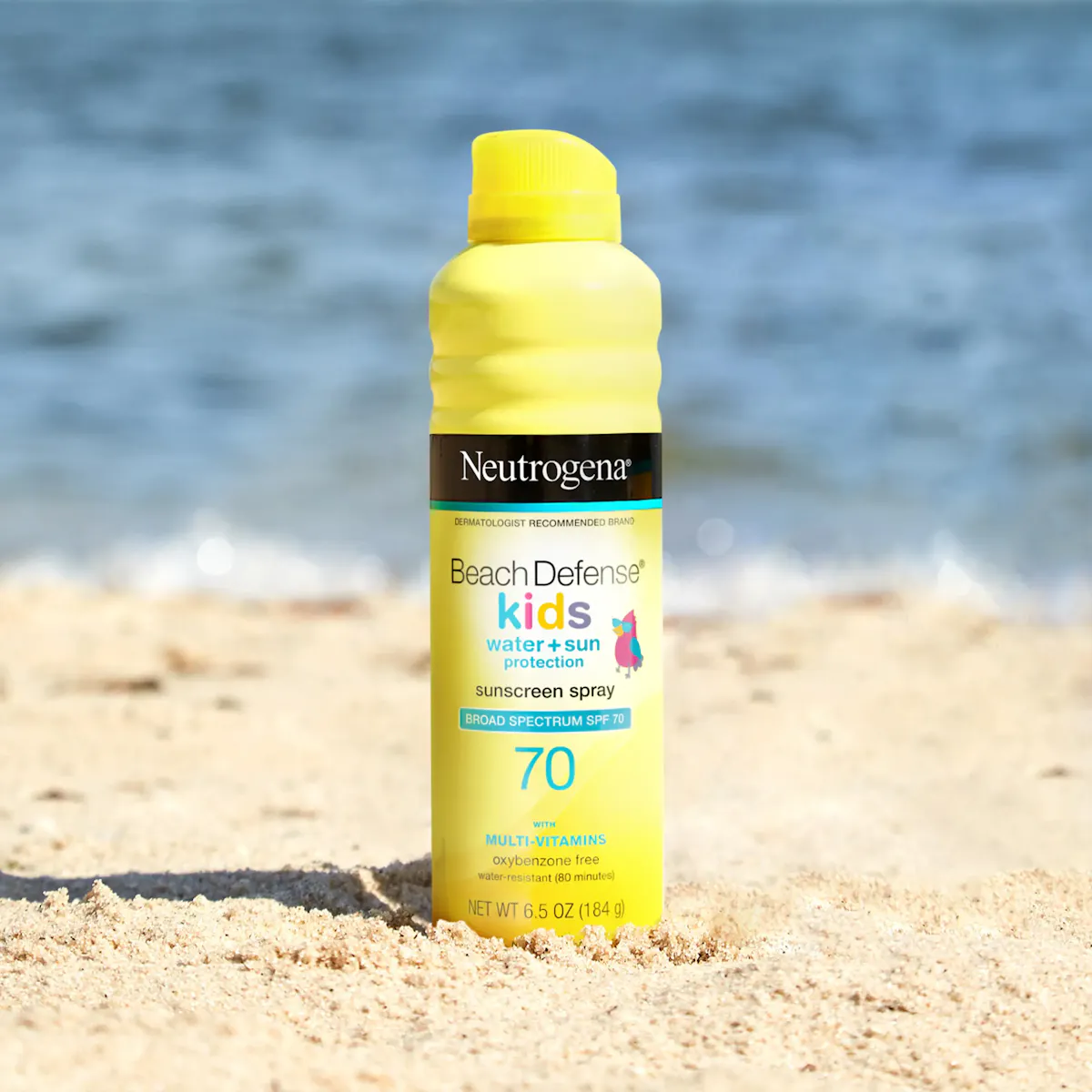 Beach Defense™ Kids Sunscreen Spray Broad Spectrum SPF 70 with  Multi-Vitamins | Neutrogena®