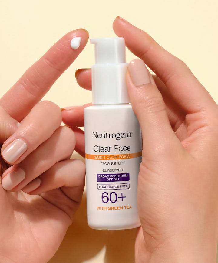 Neutrogena&reg; Clear Face Serum Sunscreen with Green Tea Broad Spectrum SPF 60+ Fragrance Free