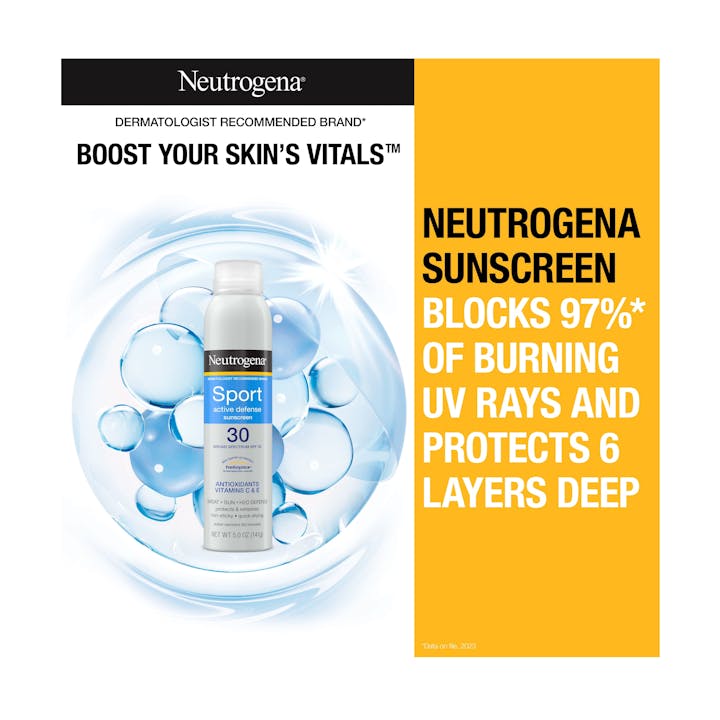 Neutrogena&reg; Sport Active Defense with Broad Spectrum SPF 30 Sunscreen Spray