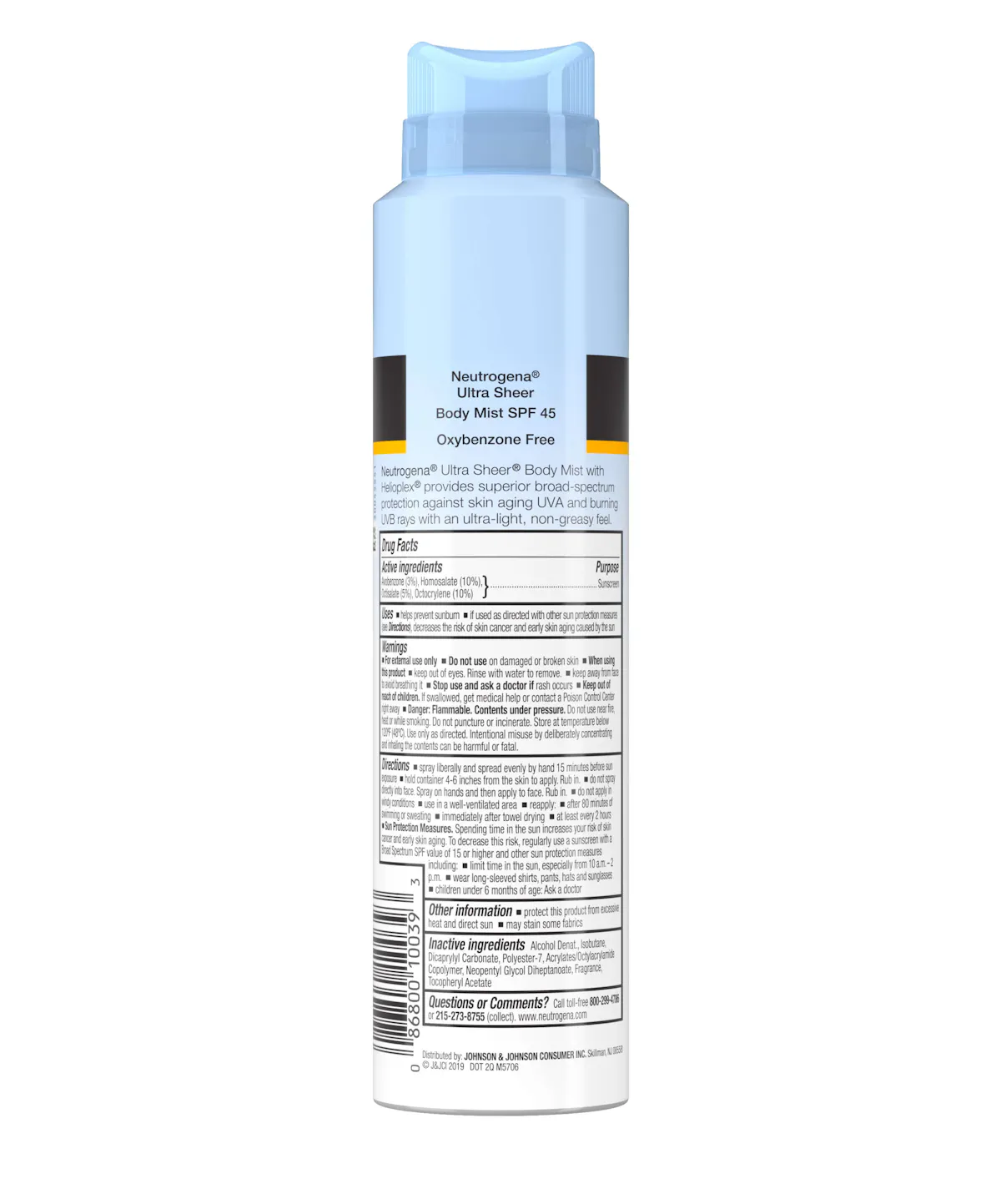 Ultra Sheer® Oxybenzone-Free Mist SPF 45 | NEUTROGENA®