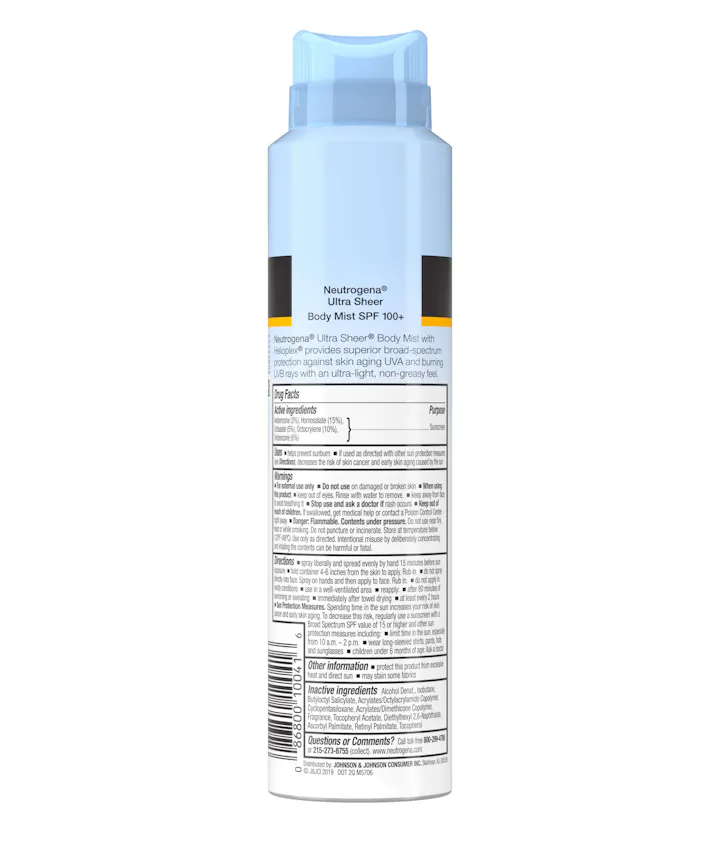 Neutrogena Ultra Sheer Lightweight Sunscreen Spray, SPF 100+, 5 oz