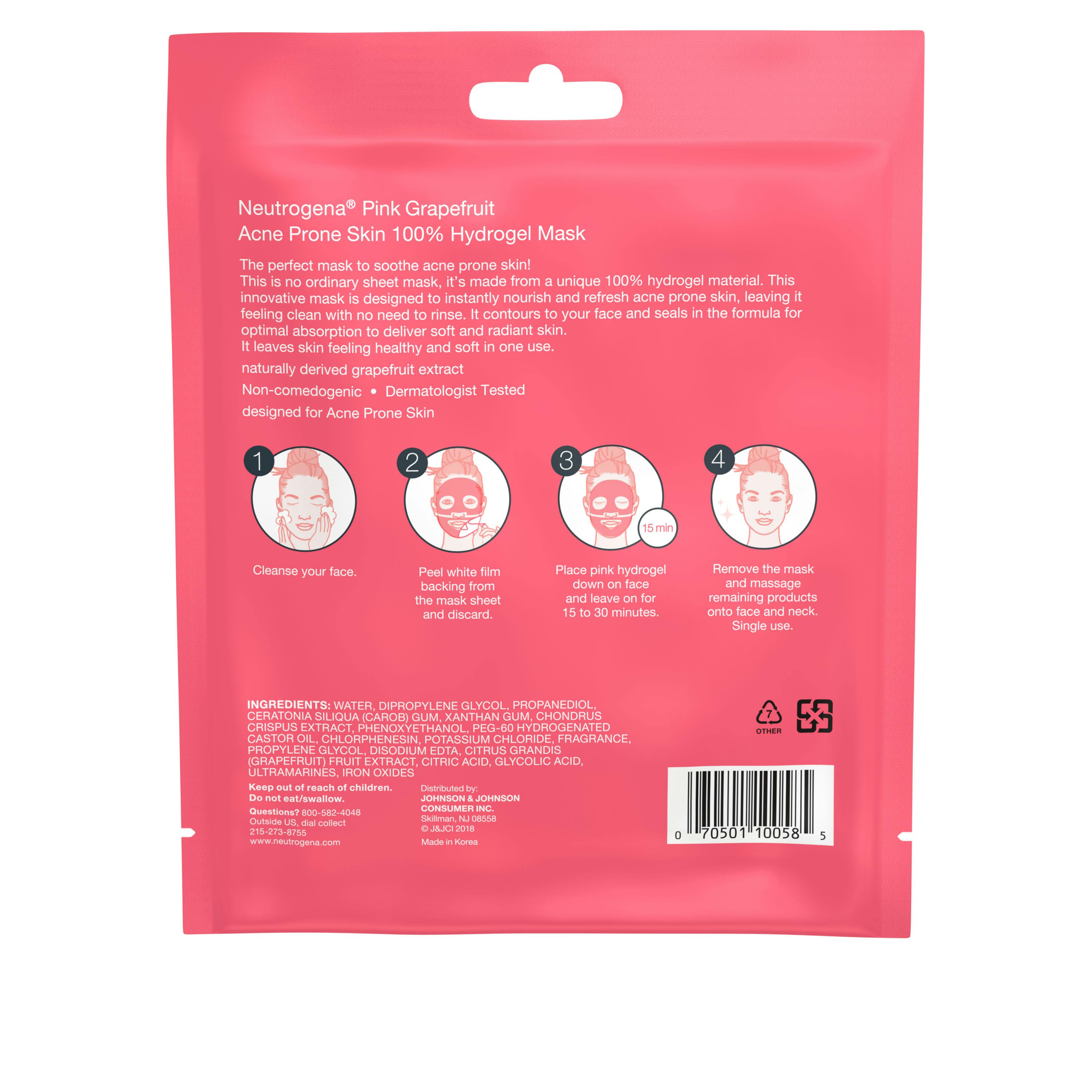 Neutrogena pink grapefruit deals 100 hydrogel mask