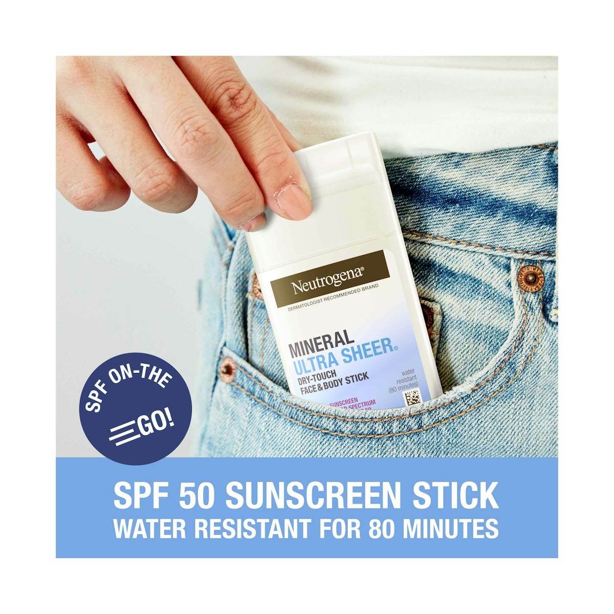 Mineral ULTRA SHEER® Dry-Touch Face & Body Stick Sunscreen SPF 50