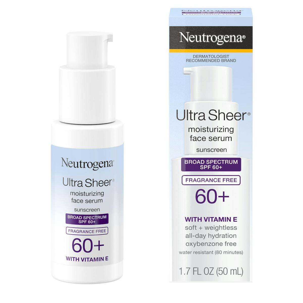 GRWM using Neutrogena ultra sheer face serum spf 60+, Fragrance free
