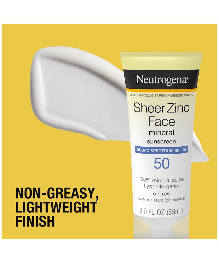 Sheer Zinc Face Dry-Touch Sunscreen Broad Spectrum SPF 50 For Sensitive Skin