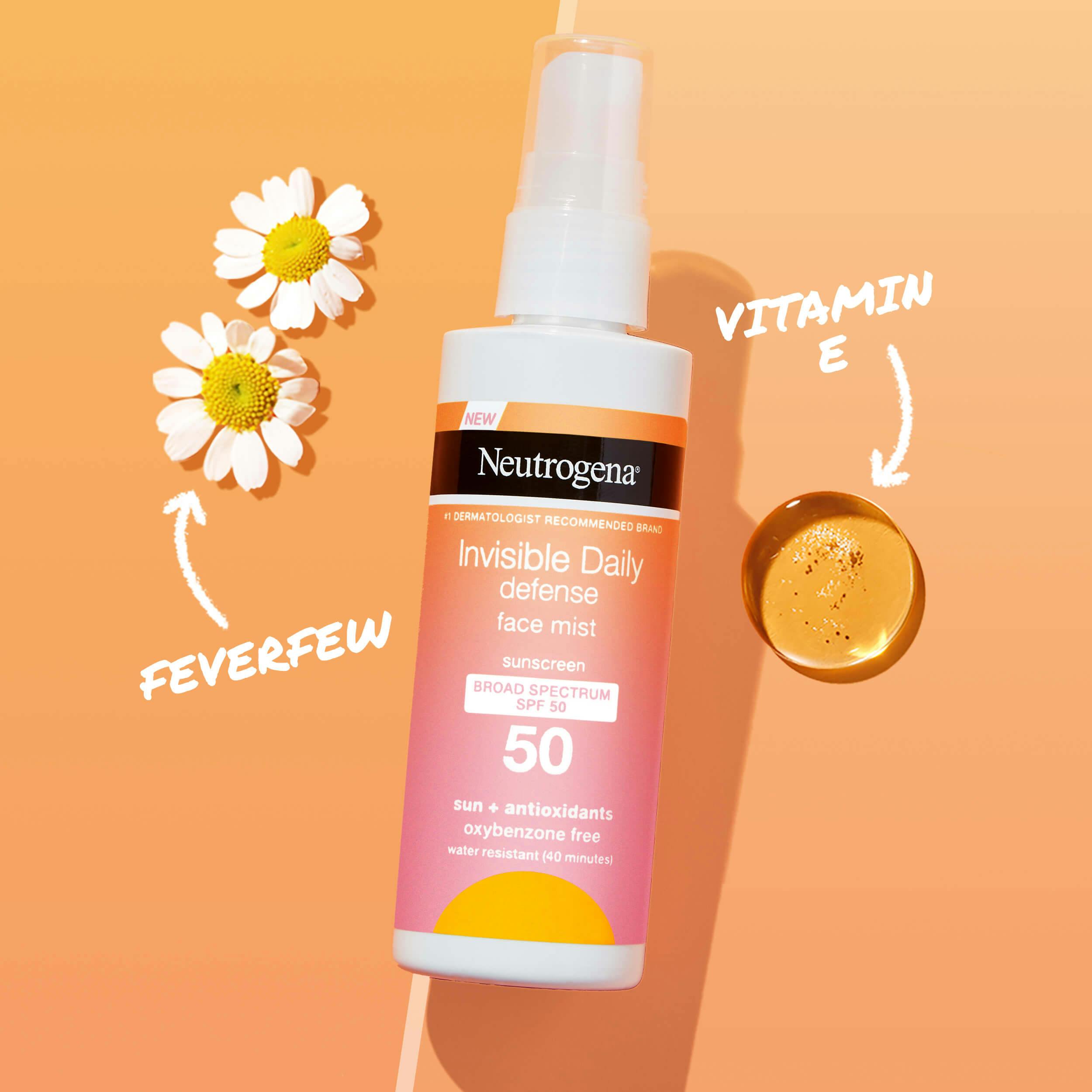 Invisible Daily Defense Sunscreen Face Mist SPF 50  NEUTROGENA®