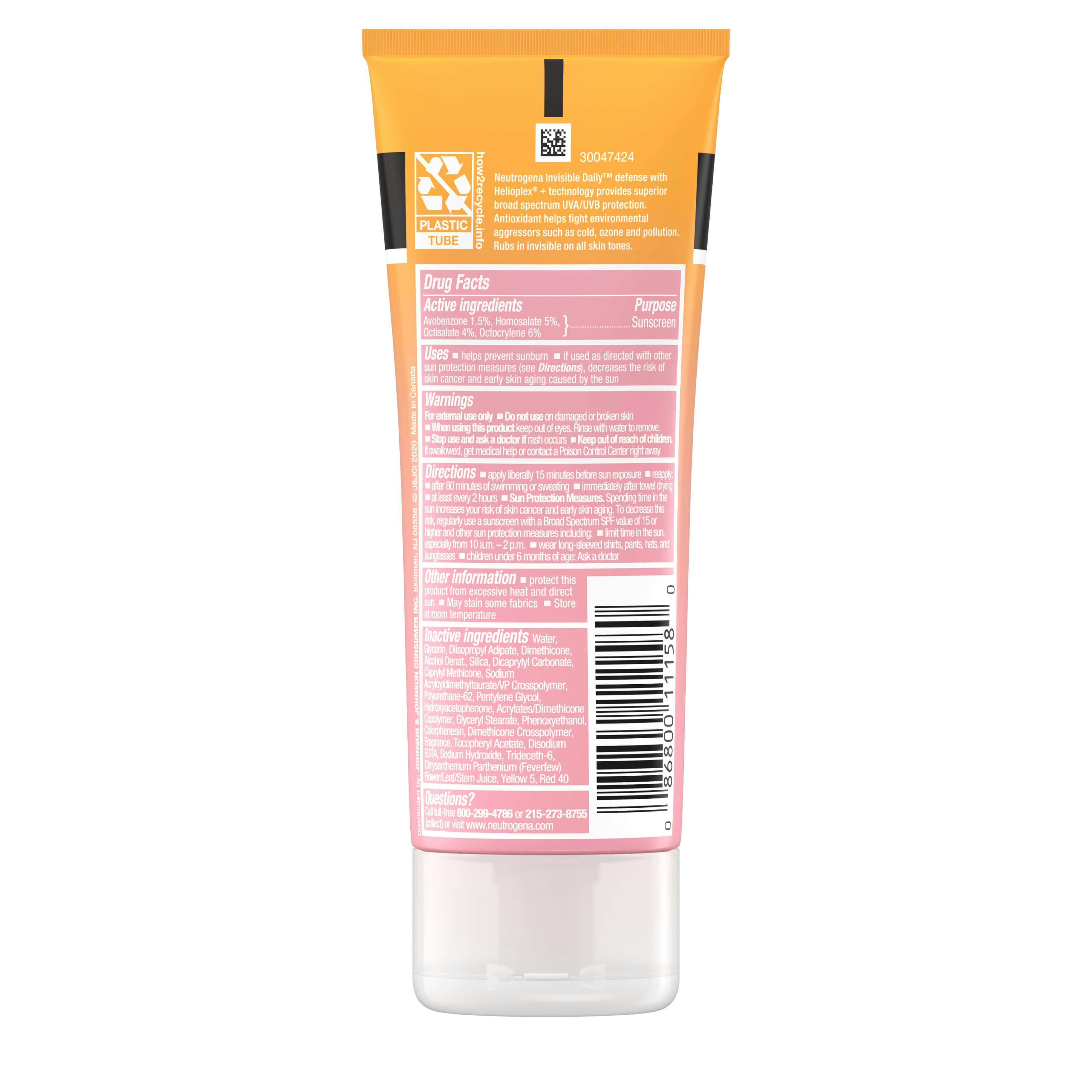 neutrogena invisible daily defense sunscreen lotion spf 30