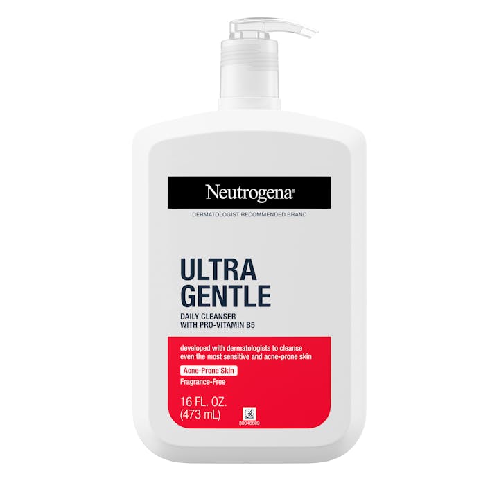 Neutrogena Ultra Gentle Daily Cleanser with Pro-Vitamin B5 for Acne Prone Skin, Fragrance-Free