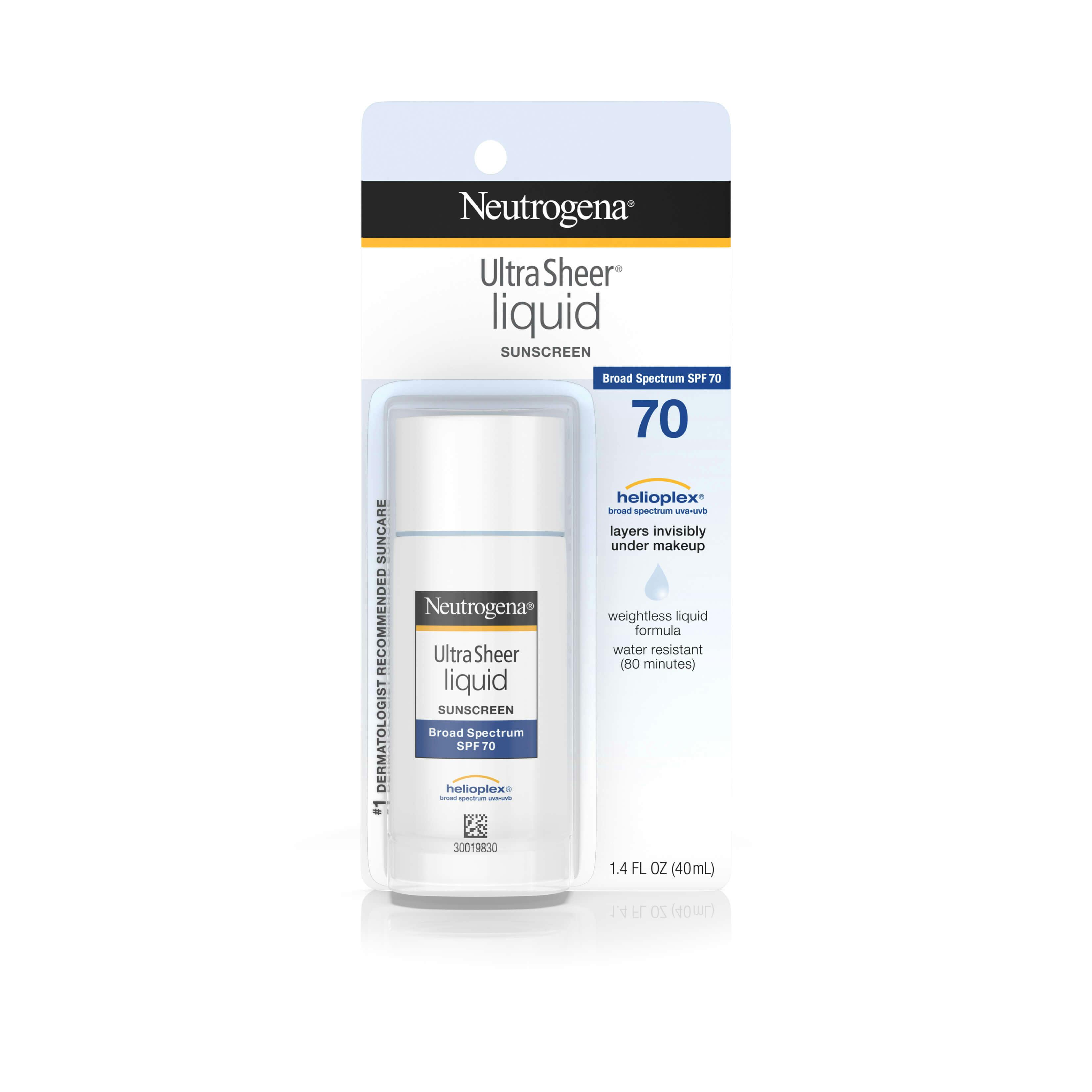 Ultra Sheer® Liquid Daily Sunscreen Broad Spectrum SPF 70 | Neutrogena®